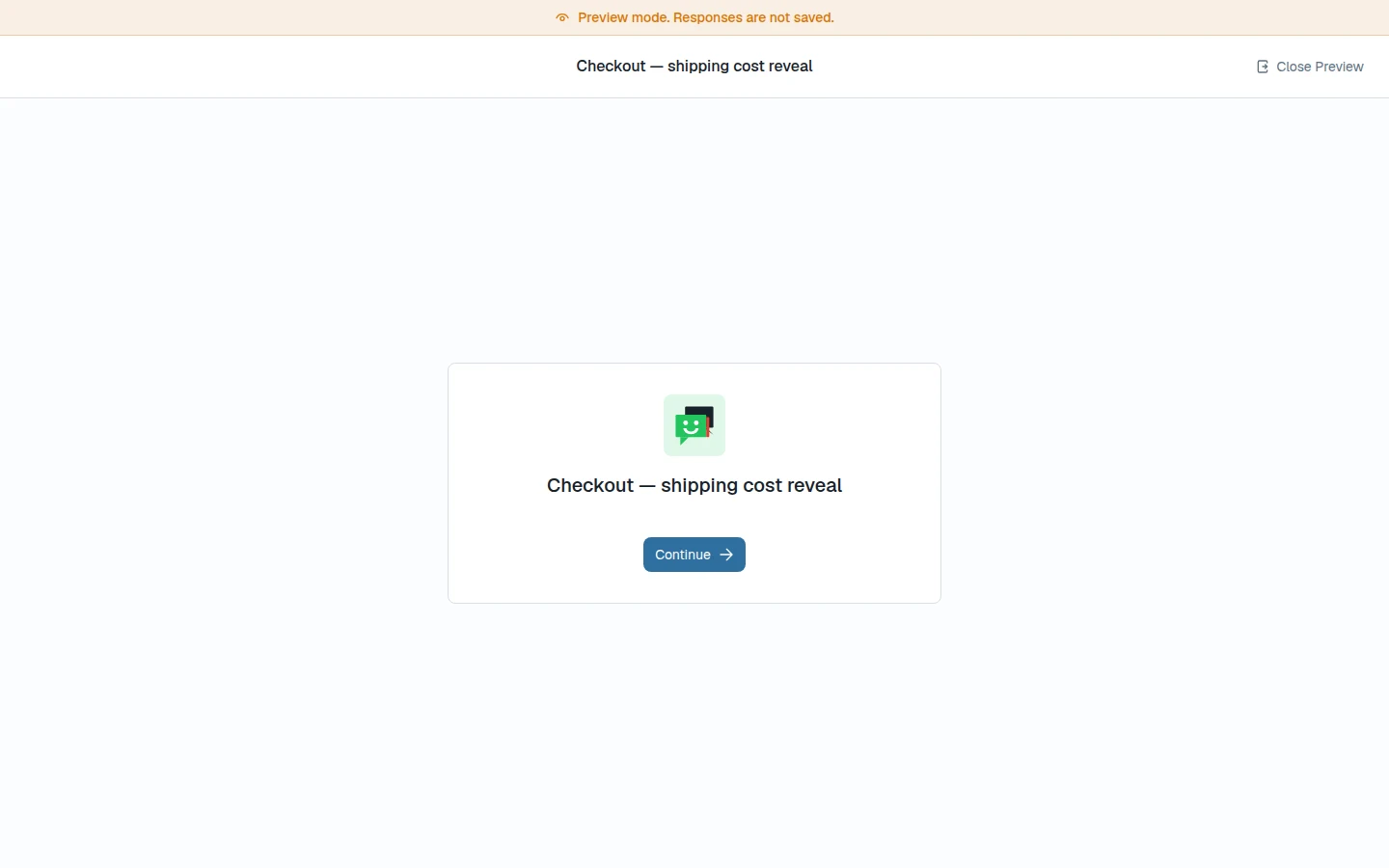 Study preview showing the tester welcome screen
